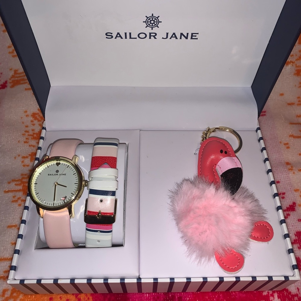 New Sailor Jane watch set with 2 bands & key chain